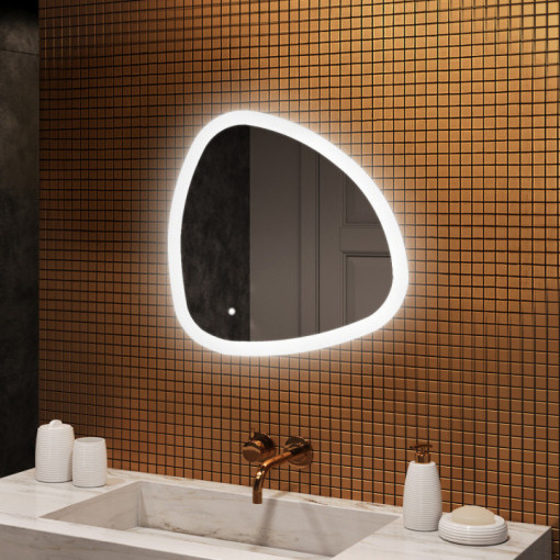 74x74 cm Miroir irrégulier avec illumination, 74x74cm, Dual colour, Touch sensitive switch