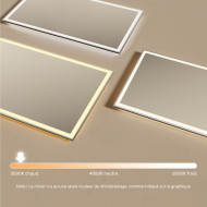 120x70 cm Miroir de salle de bain rectangulaire éclairé 120x70cm avec couleur chaude 3000K