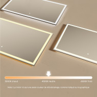 120x70 cm Miroir de salle de bain rectangulaire 120x70cm avec interrupteur tactile, couleur neutre 4500K