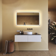 120x70 cm Miroir de salle de bain rectangulaire 120x70cm avec interrupteur tactile, couleur neutre 4500K