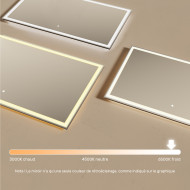 120x70 cm Miroir de salle de bain rectangulaire 120x70cm avec interrupteur tactile, couleur froide LED 7000K