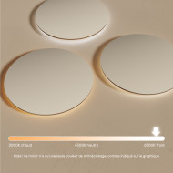 80x80 cm Miroir de salle de bain rond éclairé 80cm avec couleur froide LED 7000K