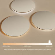 70x70 cm Miroir de salle de bain rond 70cm avec couleur froide LED 7000K