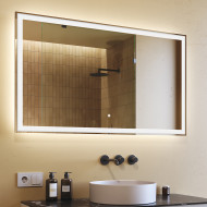 120x70 cm Miroir de salle de bain rectangulaire 120x70cm avec interrupteur tactile, couleur froide LED 7000K