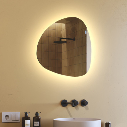 54x54 cm Miroir décoratif irrégulier à LED 54x54cm avec couleur chaude 3000K