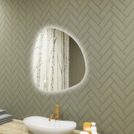 Specchio irregolare illuminato, 74x74 cm, bicolore, interruttore tattile