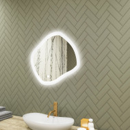 Specchio da bagno con illuminazione, 74x64 cm, bicolore, interruttore touch