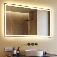 Specchio da bagno rettangolare 120x70 cm con interruttore tattile, colore neutro 4500K