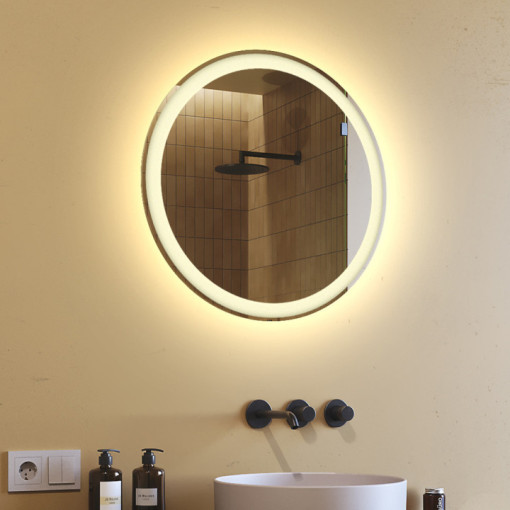 Specchio da bagno rotondo illuminato 60 cm con colore caldo 3000K