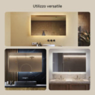 Specchio da bagno rettangolare illuminato 120x70cm con colore freddo LED 7000K