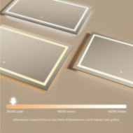 Specchio da bagno rettangolare 120x70cm con interruttore touch, colore caldo 3000K