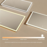 Specchio da bagno rettangolare 120x70 cm con interruttore tattile, colore freddo LED 7000K