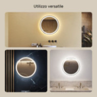 Specchio da bagno rotondo illuminato 60 cm con colore freddo LED 7000K