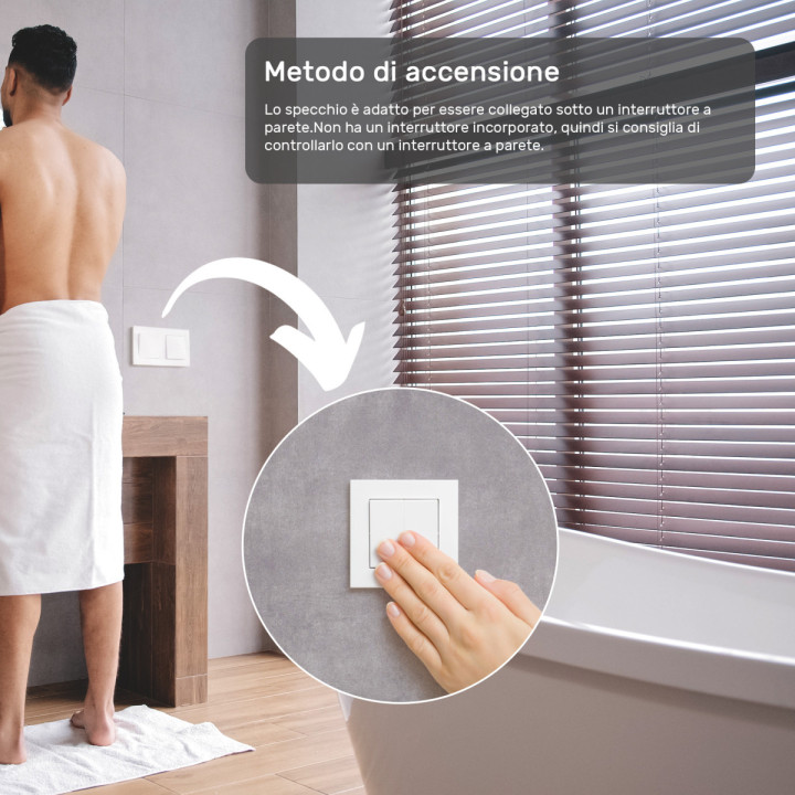 Specchio da bagno rotondo illuminato 60 cm con colore freddo LED 7000K