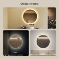 Specchio da bagno rotondo illuminato 80 cm con colore neutro 4500K