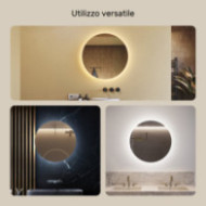 Specchio da bagno rotondo 70 cm con colore freddo LED 7000K