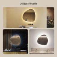 Specchio decorativo irregolare a LED 74x74 cm con colore freddo LED 7000K