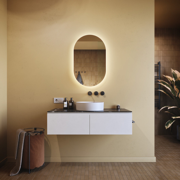 Specchio da bagno illuminato 50x80cm con colore freddo LED 7000K