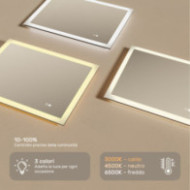 Specchio da bagno con illuminazione a LED 80x60 cm con doppia tonalità, interruttore touch, tappeto riscaldante