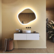 Specchio da bagno con illuminazione, 84x74 cm, doppio colore, interruttore touch
