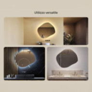 Specchio da bagno con illuminazione, 84x74 cm, bicolore, interruttore tattile