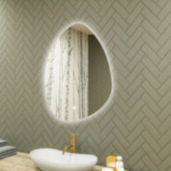 Specchio irregolare con illuminazione, 64x94 cm, bicolore, interruttore tattile