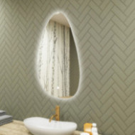 Specchio irregolare con illuminazione, 64x104 cm, bicolore, interruttore tattile