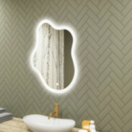 Specchio irregolare con illuminazione, 74x94 cm, bicolore, interruttore tattile