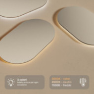 Specchio da bagno illuminato, 120x70 cm, bicolore, interruttore a sfioramento