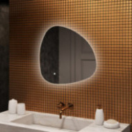 Specchio irregolare illuminato, 74x74 cm, bicolore, interruttore tattile