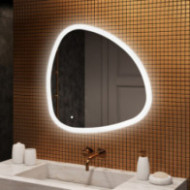 Specchio da bagno con illuminazione, 94x94 cm, bicolore, interruttore tattile