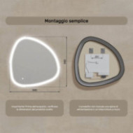 Specchio da bagno con illuminazione, 94x94 cm, bicolore, interruttore tattile