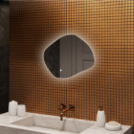 Specchio da bagno con illuminazione, 64x54 cm, bicolore, interruttore tattile