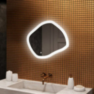 Specchio da bagno con illuminazione, 74x64 cm, bicolore, interruttore touch