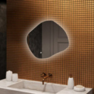 Specchio da bagno con illuminazione, 74x64 cm, bicolore, interruttore touch