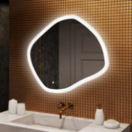 Specchio da bagno con illuminazione, 104x94 cm, bicolore, interruttore tattile