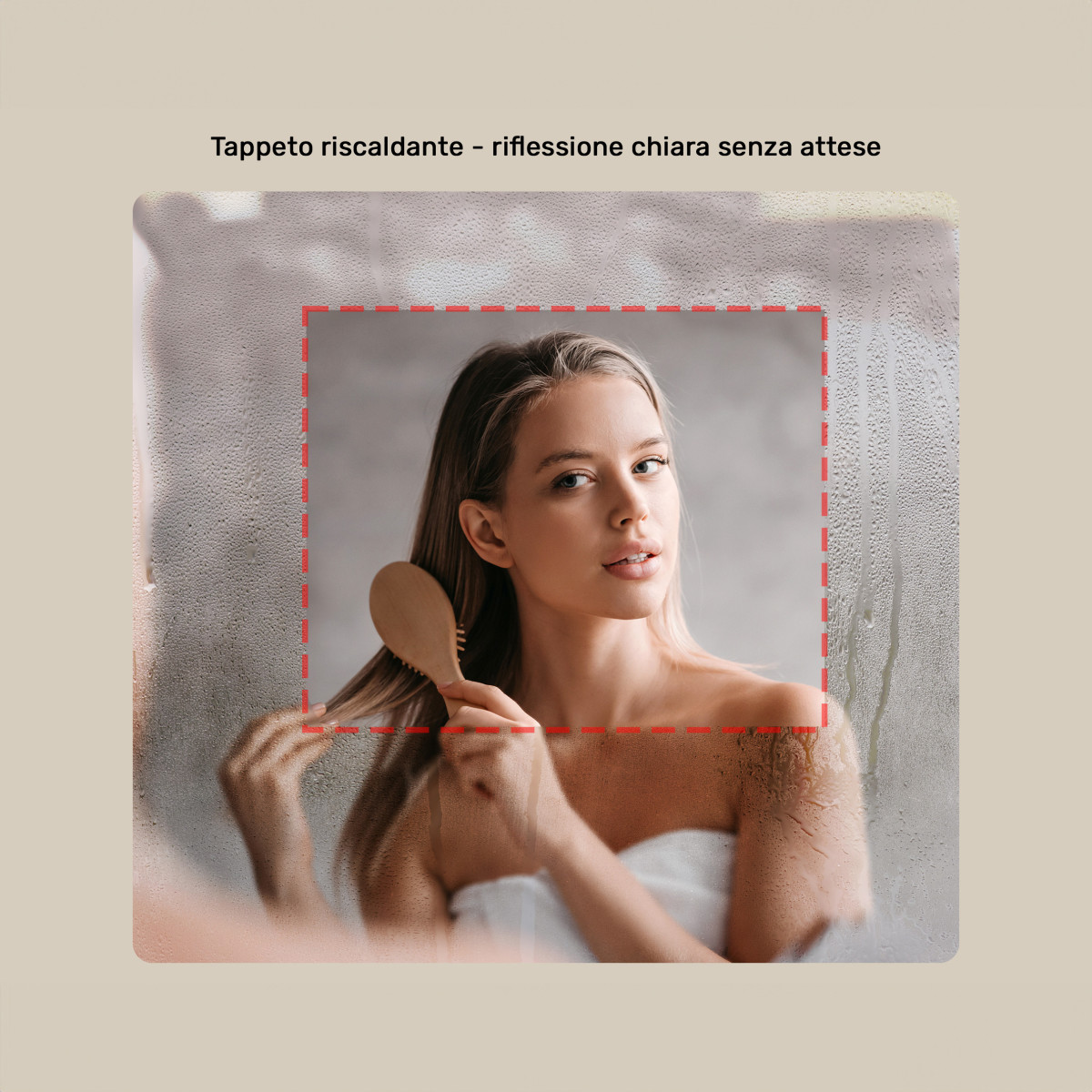 Specchio rotondo da 60 cm con retroilluminazione a LED in cornice di alluminio nero