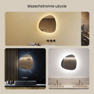 54x54 cm Lustro nieregularne podświetlane dekoracyjne LED 54x54cm z zimną barwą LED 7000K