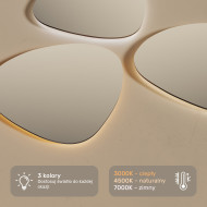 74x74 cm Lustro nieregularne z podświetleniem, 74x74cm, Dual color, Włącznik dotykowy, Mata grzewcza