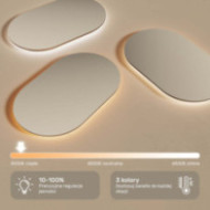 Owalne lustro podświetlane LED - 50x80/80x50 cm w srebnej ramie aluminiowej