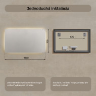120x70 cm Obdĺžnikové osvetlené zrkadlo do kúpeľne 120x70cm s neutrálnou farbou 4500K