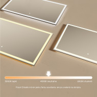 120x70 cm Obdĺžnikové osvetlené zrkadlo do kúpeľne 120x70cm s dotykovým vypínačom, neutrálna farba 4500K