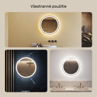 60x60 cm Kruhové osvetlené zrkadlo do kúpeľne 60 cm s studenou farbou LED 7000K