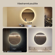 80x80 cm Kruhové osvetlené zrkadlo do kúpeľne 80 cm s neutrálnou farbou 4500 K