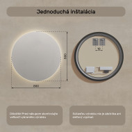80x80 cm Kruhové osvetlené zrkadlo do kúpeľne 80 cm s neutrálnou farbou 4500 K