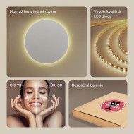 80x80 cm Kruhové osvetlené zrkadlo do kúpeľne 80 cm s teplou farbou 3000 K