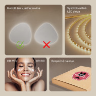 54x54 cm Nerovnomerné osvetlené dekoratívne zrkadlo LED 54 x 54 cm s studenou farbou LED 7000 K