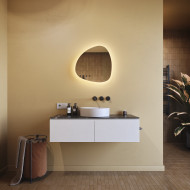 54x54 cm Nerovnomerné osvetlené dekoratívne zrkadlo LED 54 x 54 cm s studenou farbou LED 7000 K