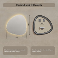 54x54 cm Nerovnomerné osvetlené dekoratívne zrkadlo LED 54x54cm s teplou farbou 3000K