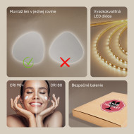 74x74 cm Nerovnomerné osvetlené dekoratívne zrkadlo LED 74x74cm s chladnou farbou LED 7000K